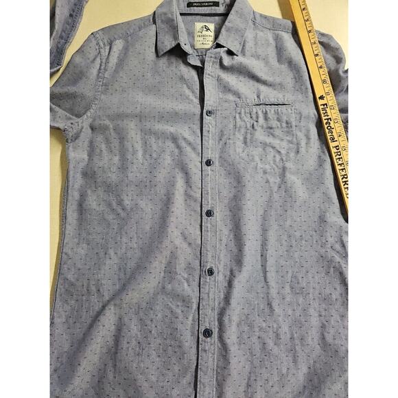 Freedom By Team Poe Mens Med. Button Down Shirt Blue With Red Flecks Branded - Picture 6 of 10